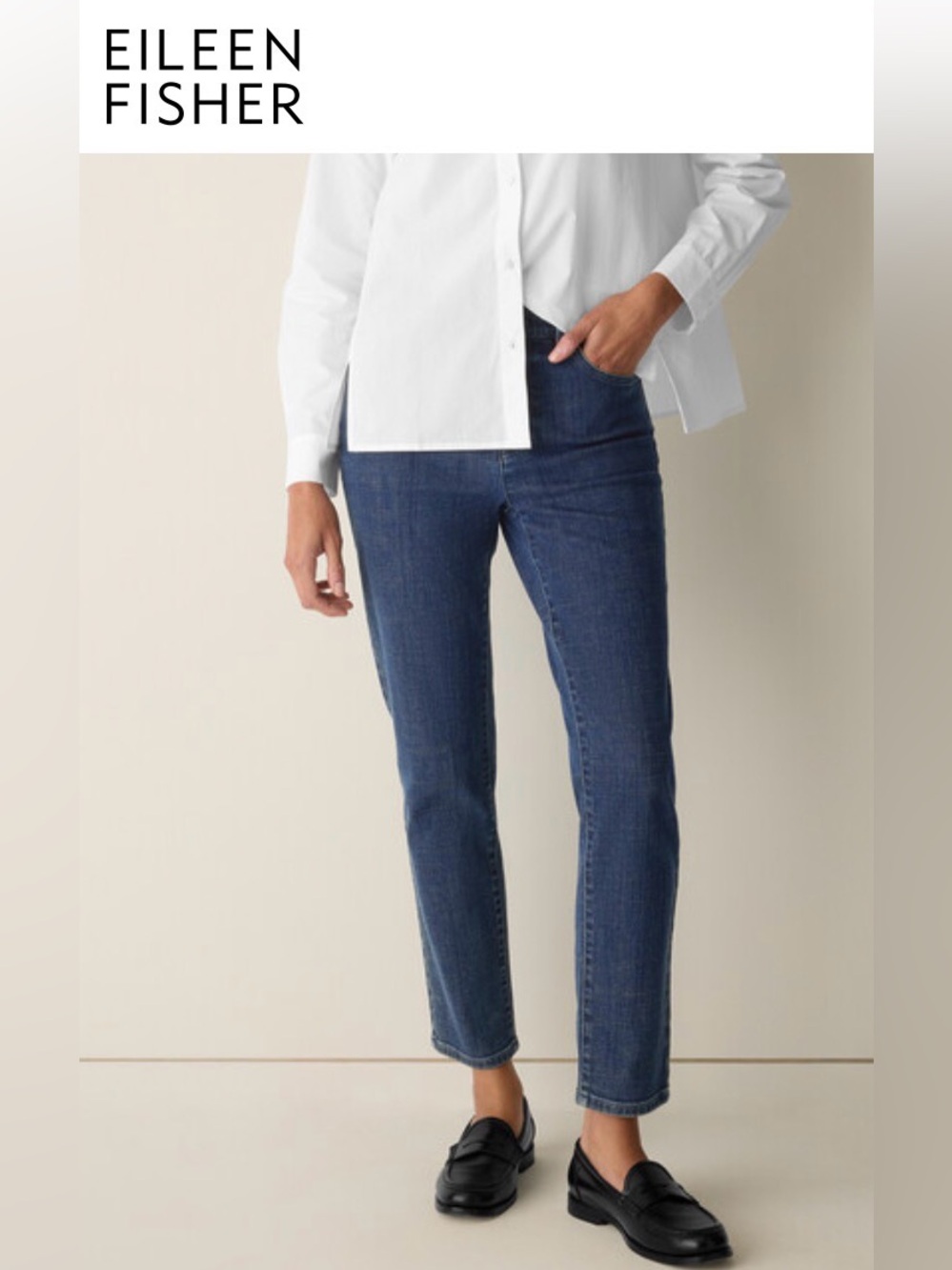 Eileen Fisher Blue Straight Leg Jeans